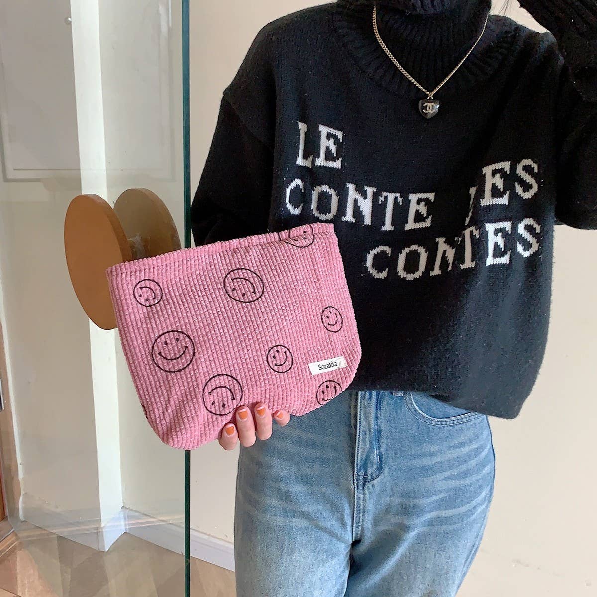 CWAB5805_SIMPLE RETRO COSMETIC BAG/CLUTCH/PENCIL BAG