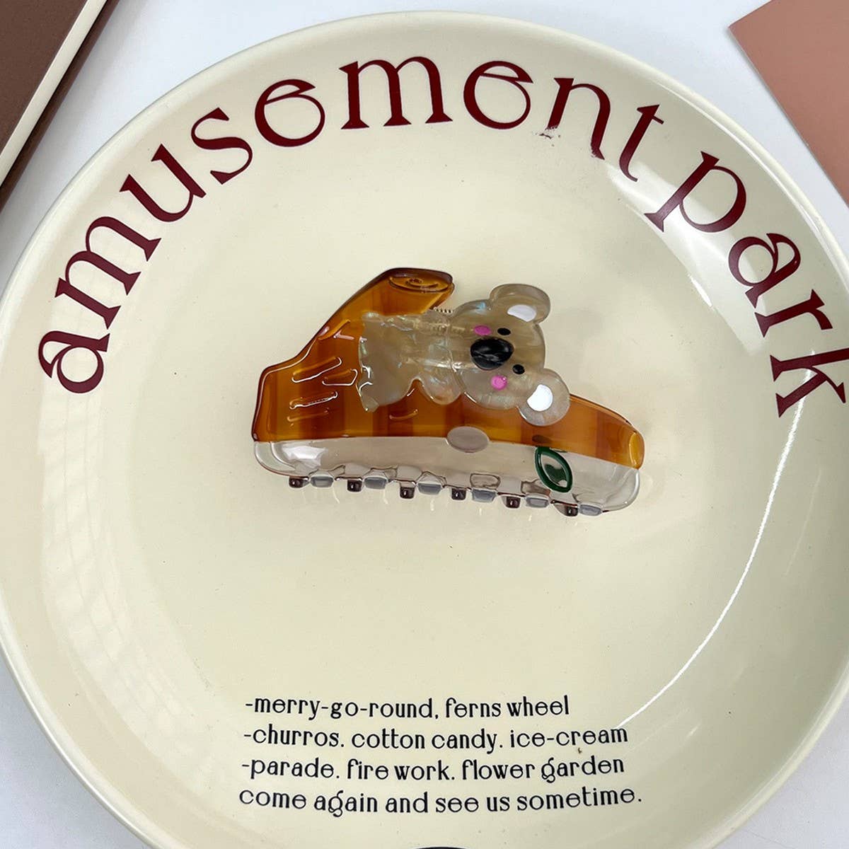 Clear Koala Acetate Hair Claw Clip with Tree