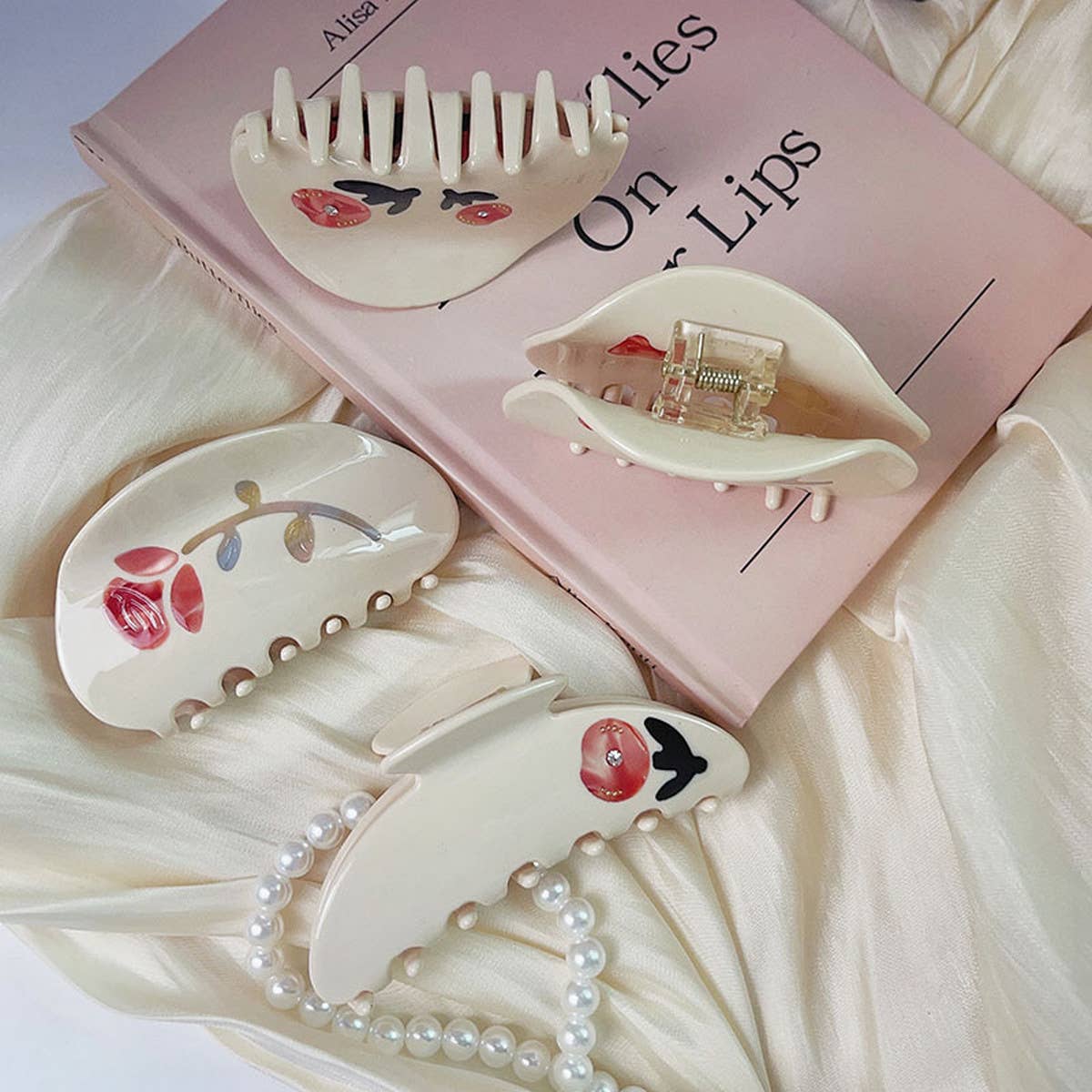 HIGH-QUALITY ROSE FLOWER SPLICING HAIR CLIP_CWAHA1345