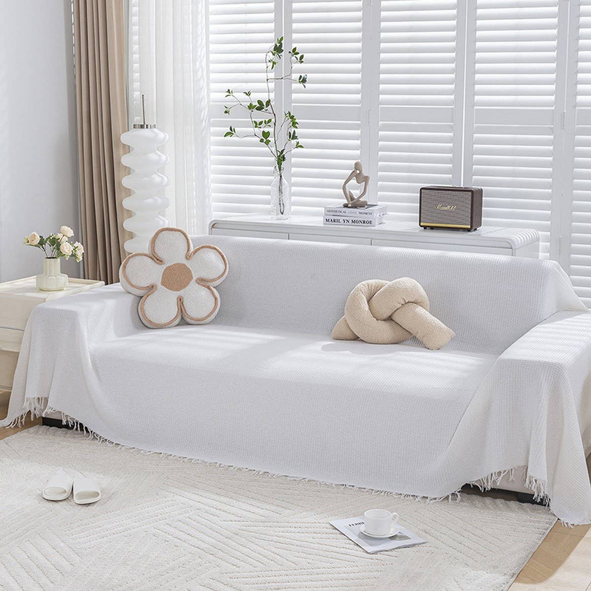 Cotton Sofa Throw Blanket All Season Cover