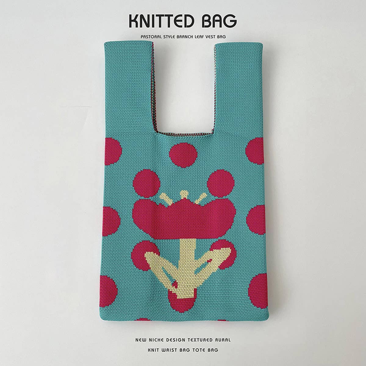 CUTE CARTOON ANIMAL KNITTED SHOULDER BAG HANDBAG_CWAB2397