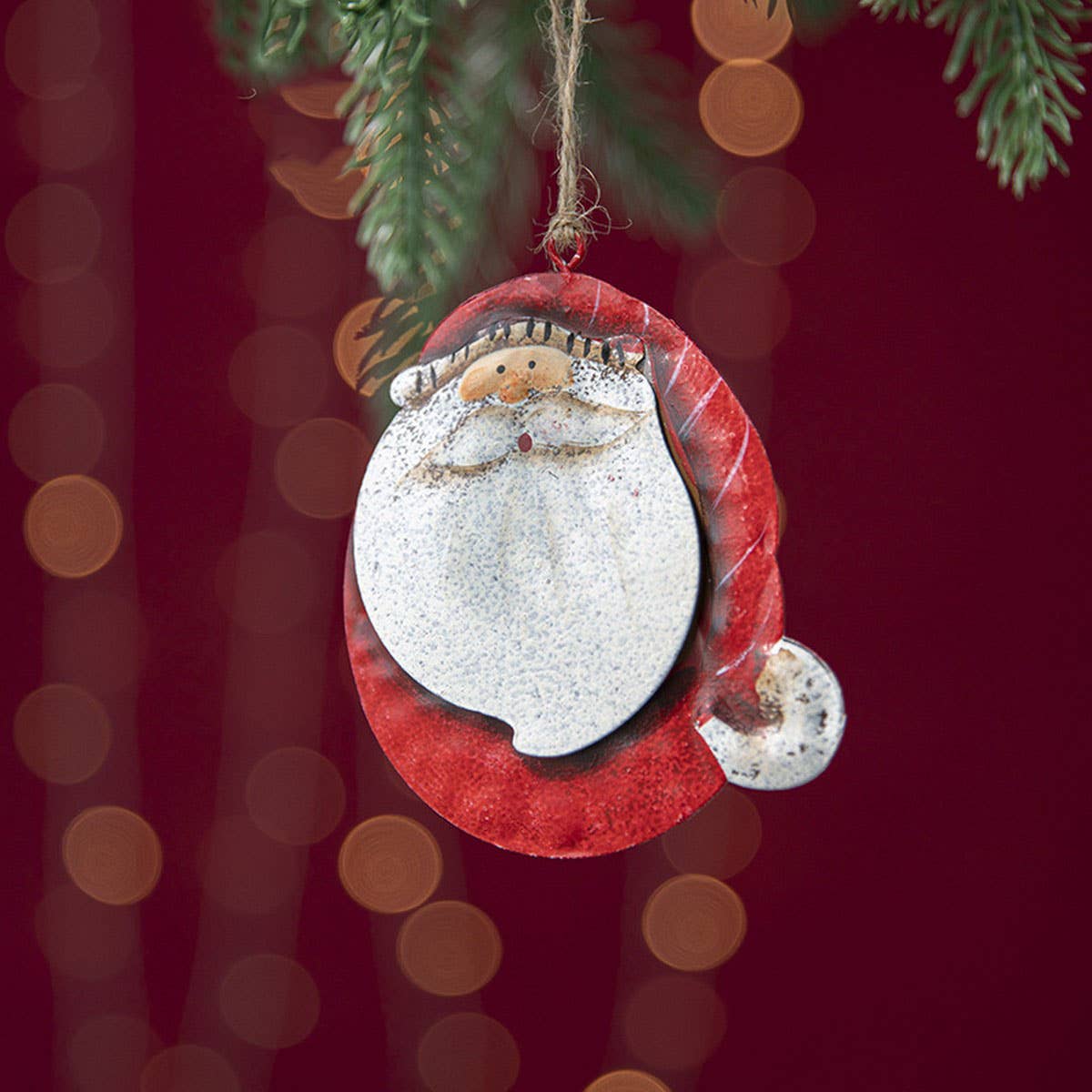 Rustic Iron Angel Santa Snowman Tree Hanging