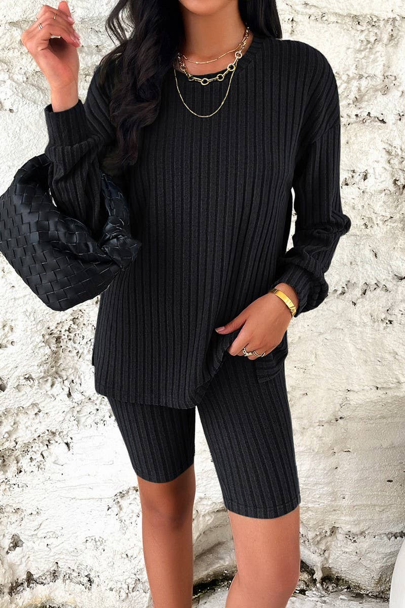 WOMEN CASUAL LONG SLEEVED  TOP AND LEGGINGS SET_CWSTB0235