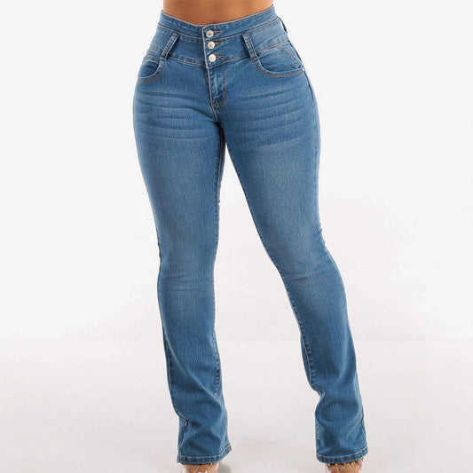 STRETCH, BREASTED, HIP-LIFTING, SLIM-FIT JEANS