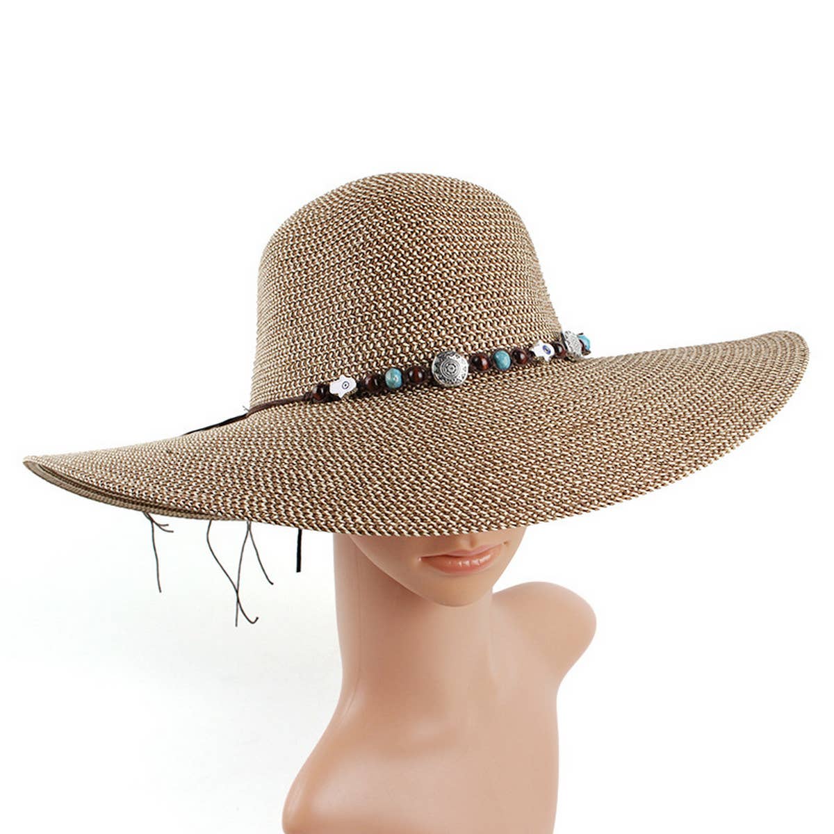 OUTDOOR LEISURE SUN PROTECTION DOME STRAW HAT_CWAH1205