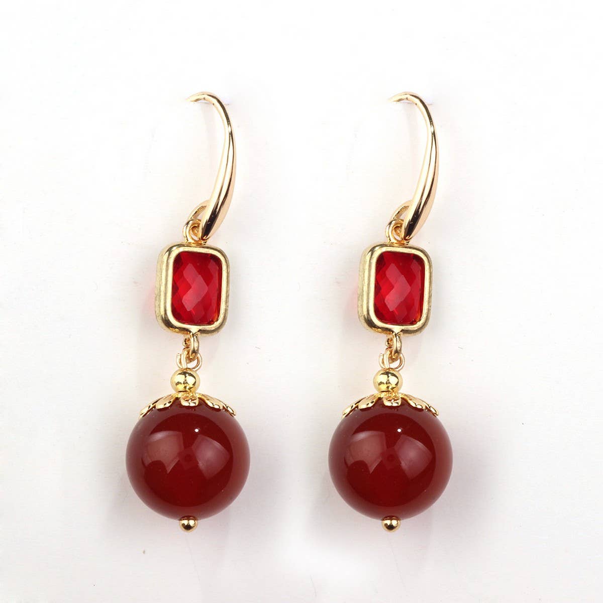 SIMPLE DESIGN NATURAL AGATE EARRINGS FOR WOMEN_CWAJE4005