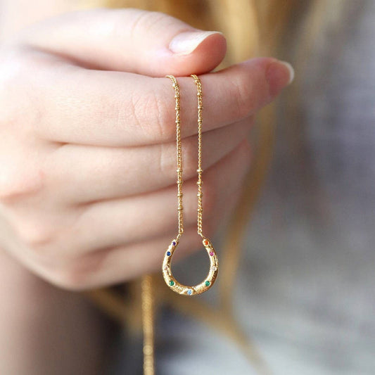 Women's irregular horseshoe U-shaped necklace