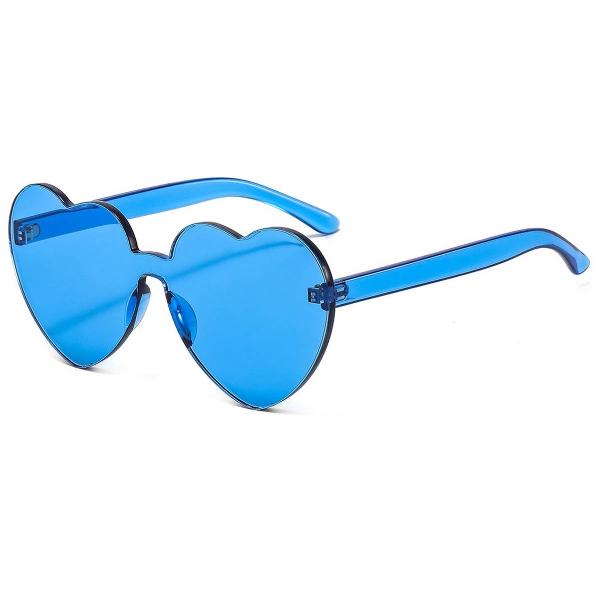 Frameless Heart Jelly Color Thick Sunglasses
