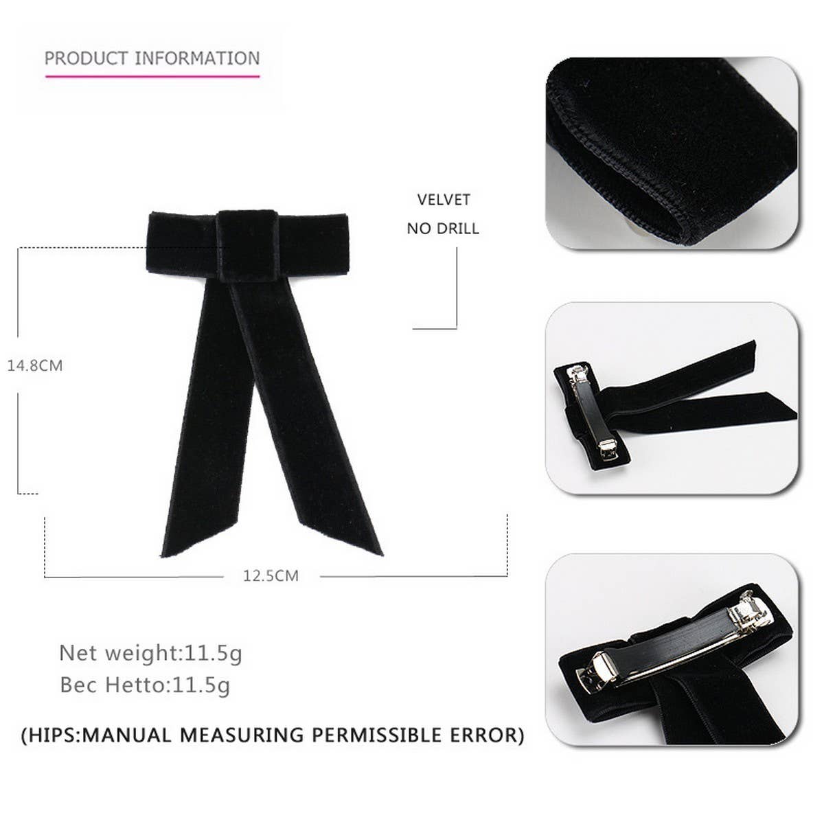 HAIRBAND FABRIC BOW HAIRPIN HAIR ACCESSORIES