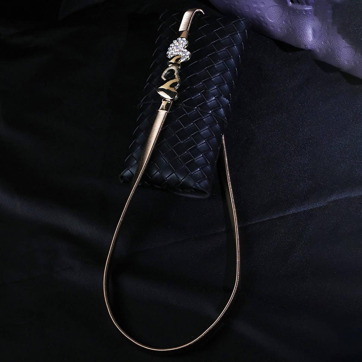 Heart-Shaped Waist Chain with Zircon Stones