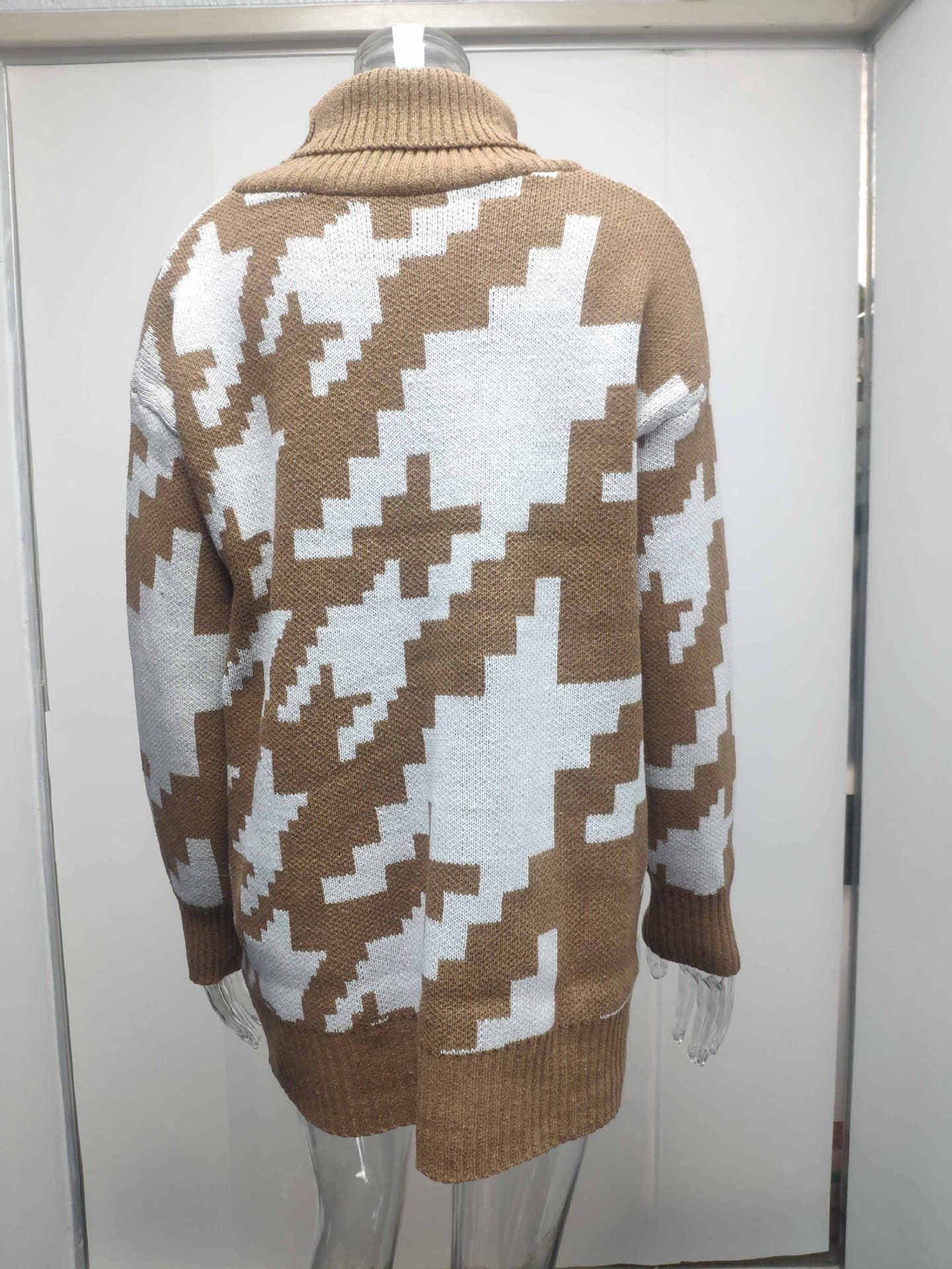 Patchwork Color Turtleneck Sweater