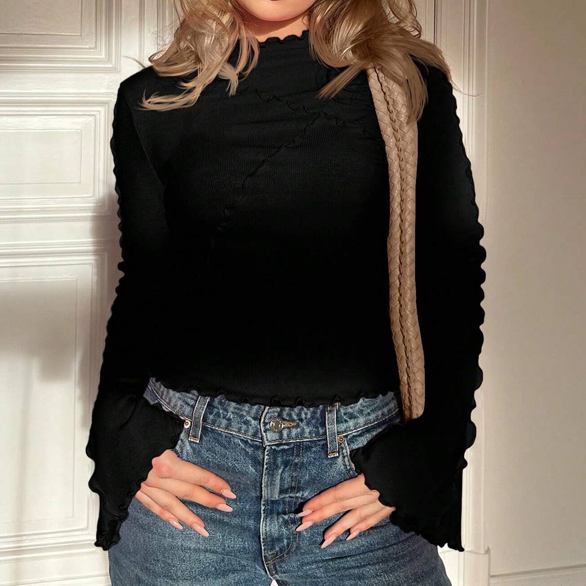 STYLISH BEVELLED HORN SLEEVE SLIM-FIT INSIDE