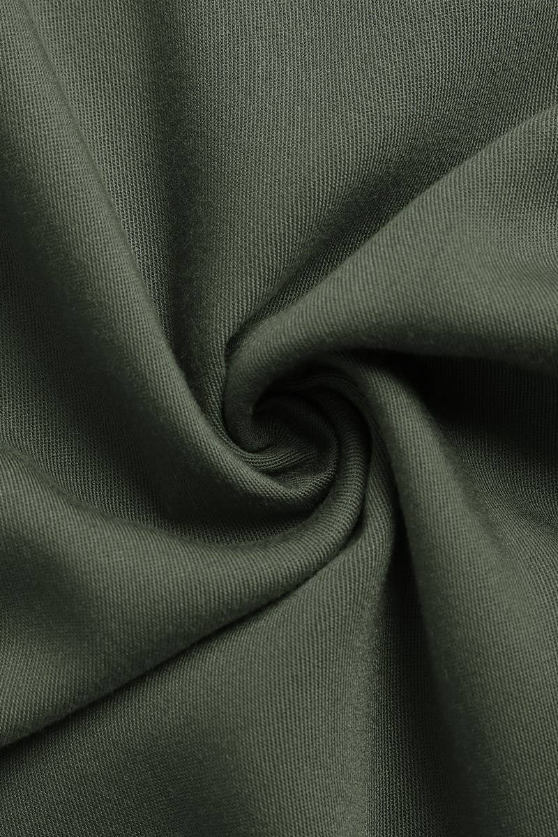 CWDMD4468_SOLID COLOR BELTED SLEEVELESS ROUND NECK DRESS