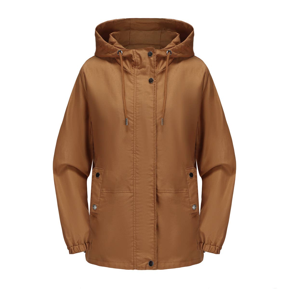 HOODED LONG-SLEEVED BASIC WINDBREAKER
