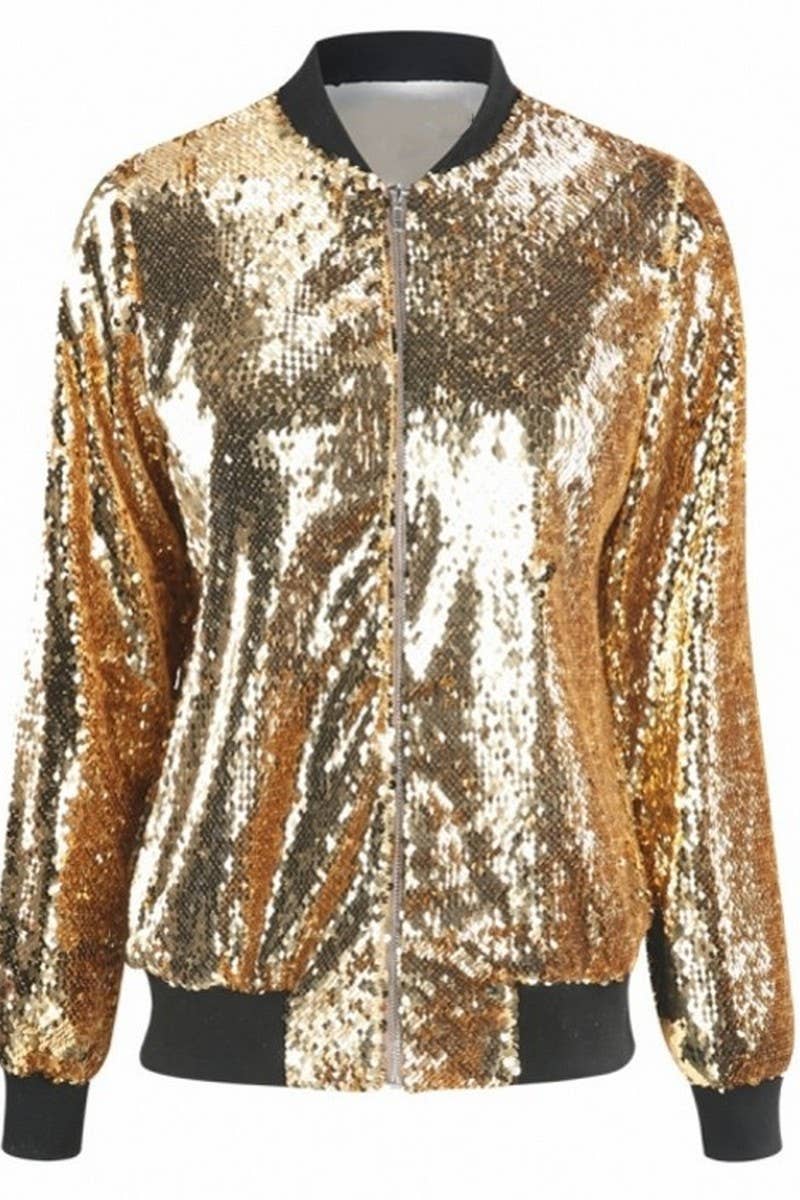 CWOCO1126_SEQUINED LOOSE BEADED BASEBALL COAT