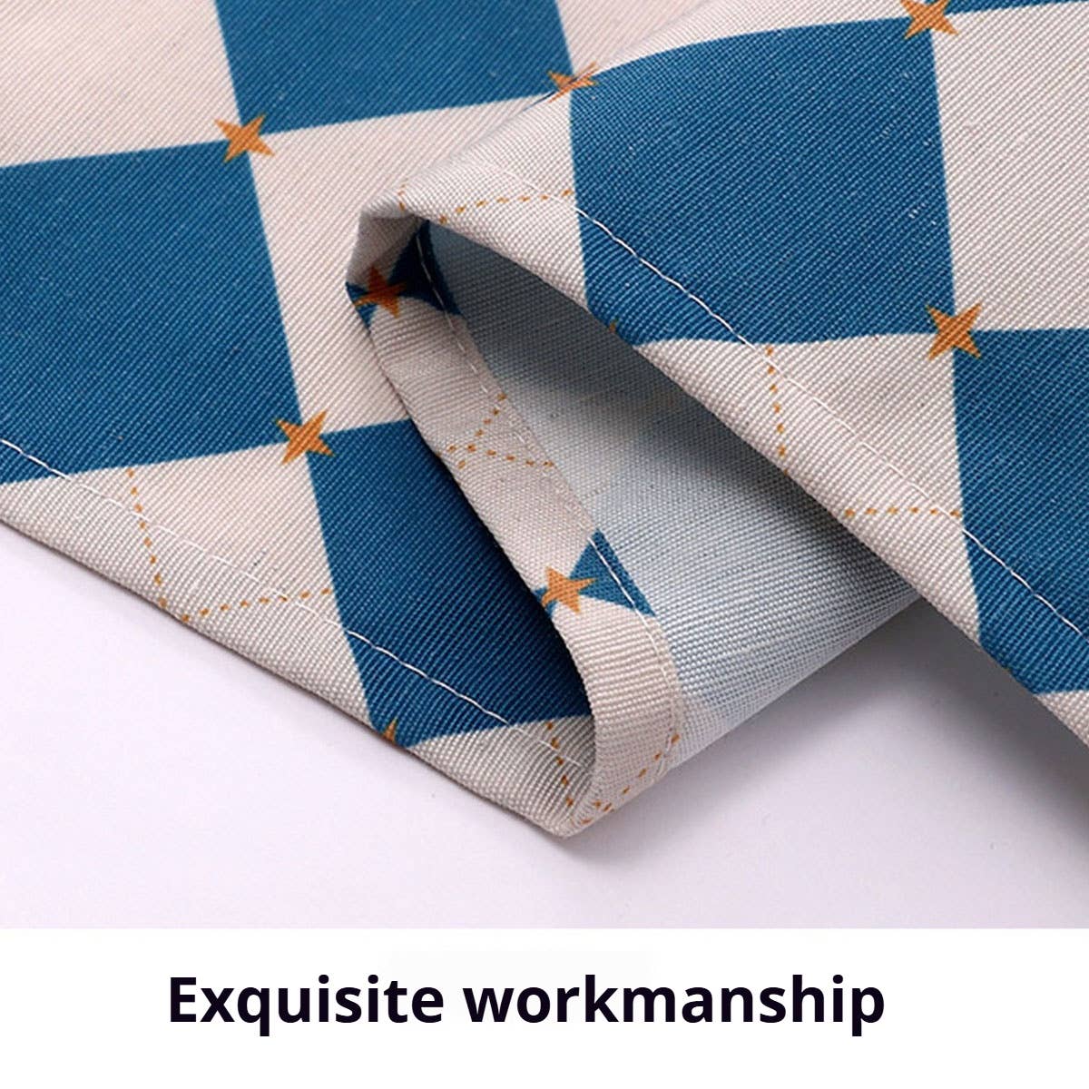 Checkered Cotton Long Sleeve Kitchen Work Apron _CWMM6693