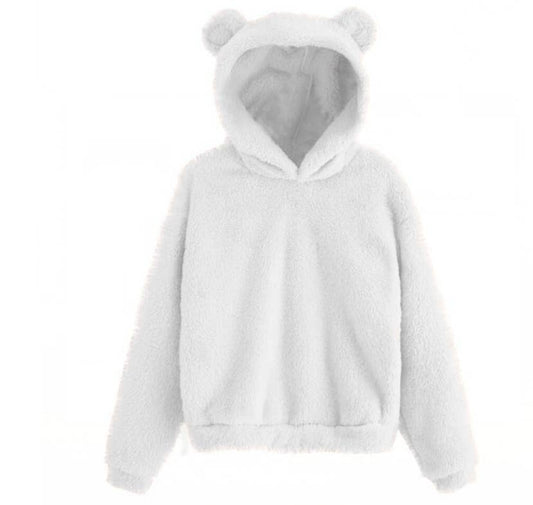 Fluffy Rabbit Ears Hooded Warm Sweater Hoodie