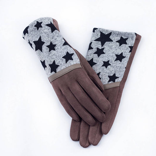 FASHIONABLE WARM STAR PLAID GLOVES_CWAG0076