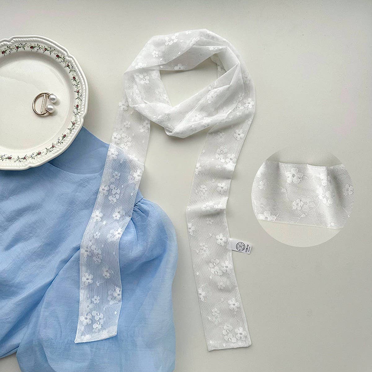 Lace Long Scarf-Elegant Neck & Hair Tie for Women