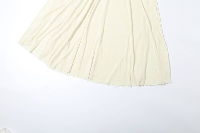 SEXY V-NECK HALTER SKIRT TEMPERAMENT MESH DRESS