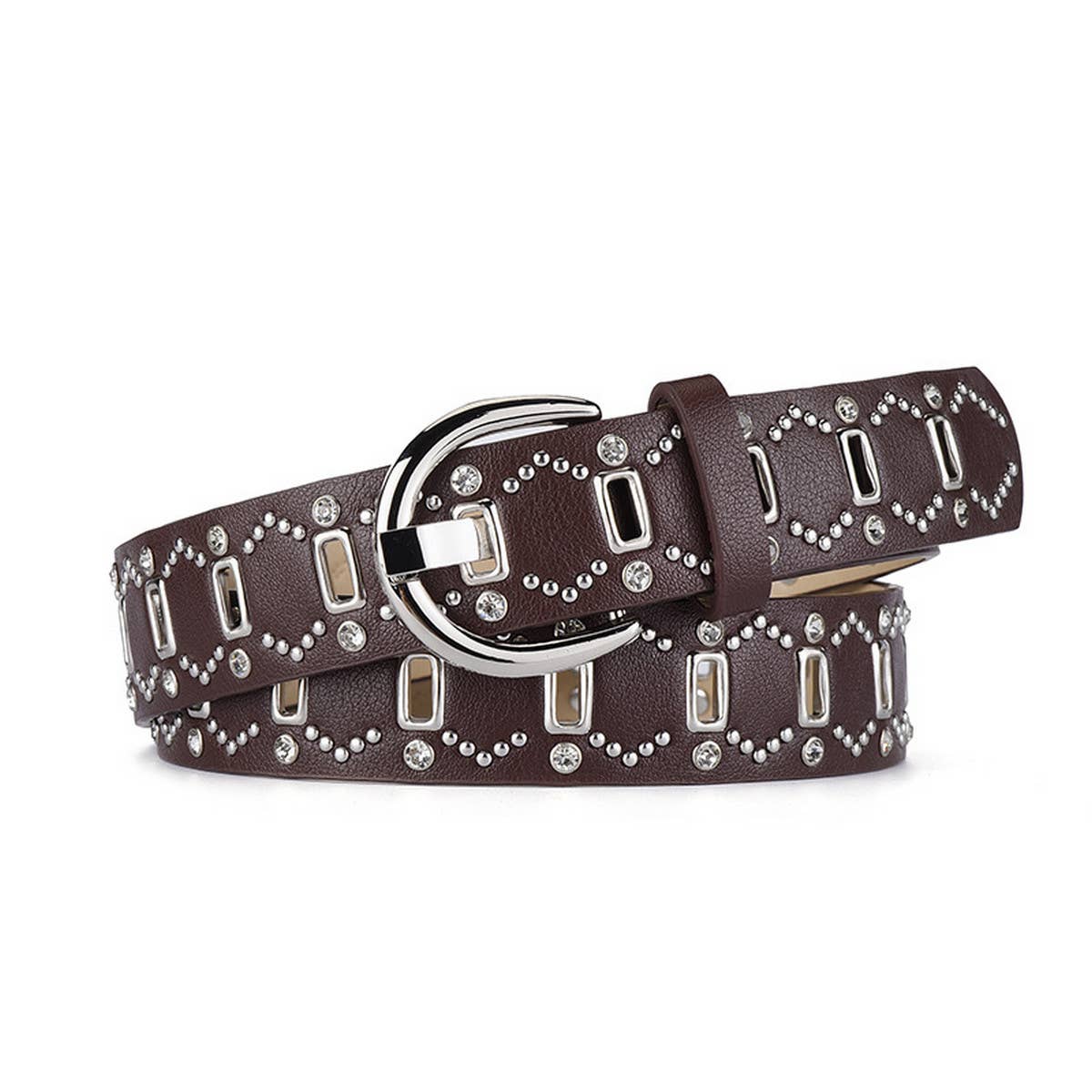 WOMEN POPULAR DIAMOND RIVET PUNK STYLE BELT_CWABE0585