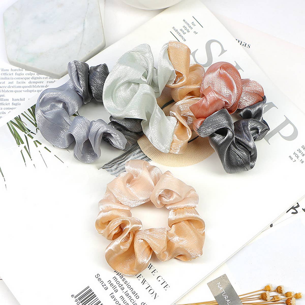 NEW CONTRASTING COLOR SPLICED SILVER HAIR ROPE_CWAHA1020