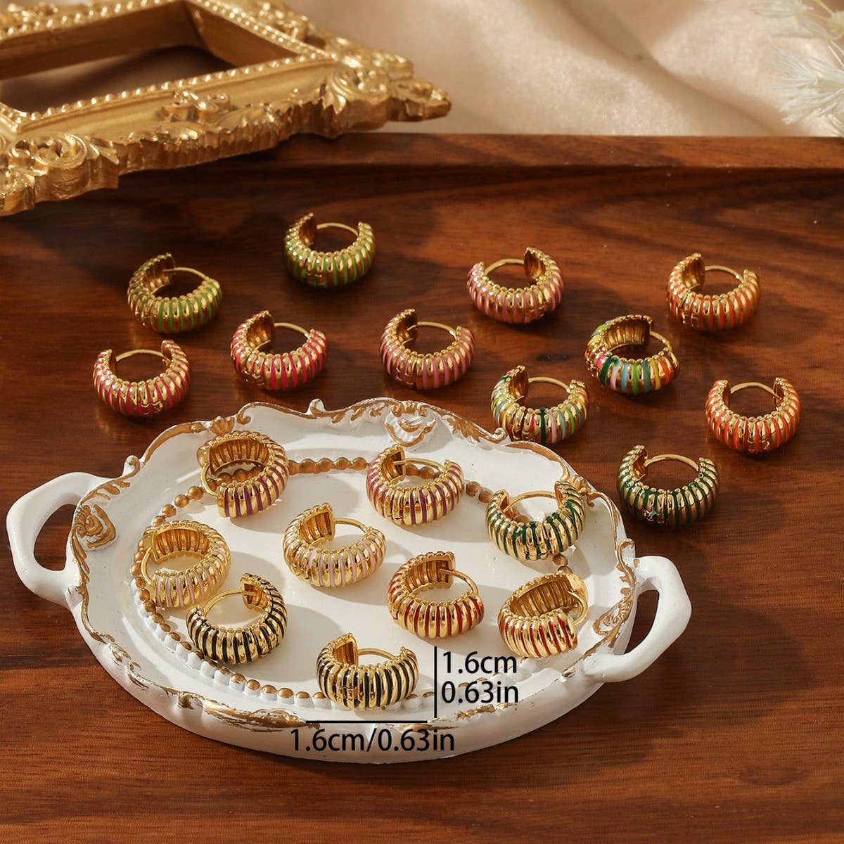 PERSONALIZED COLORFUL STRIPED OIL DROP EARRINGS_CWMM3608