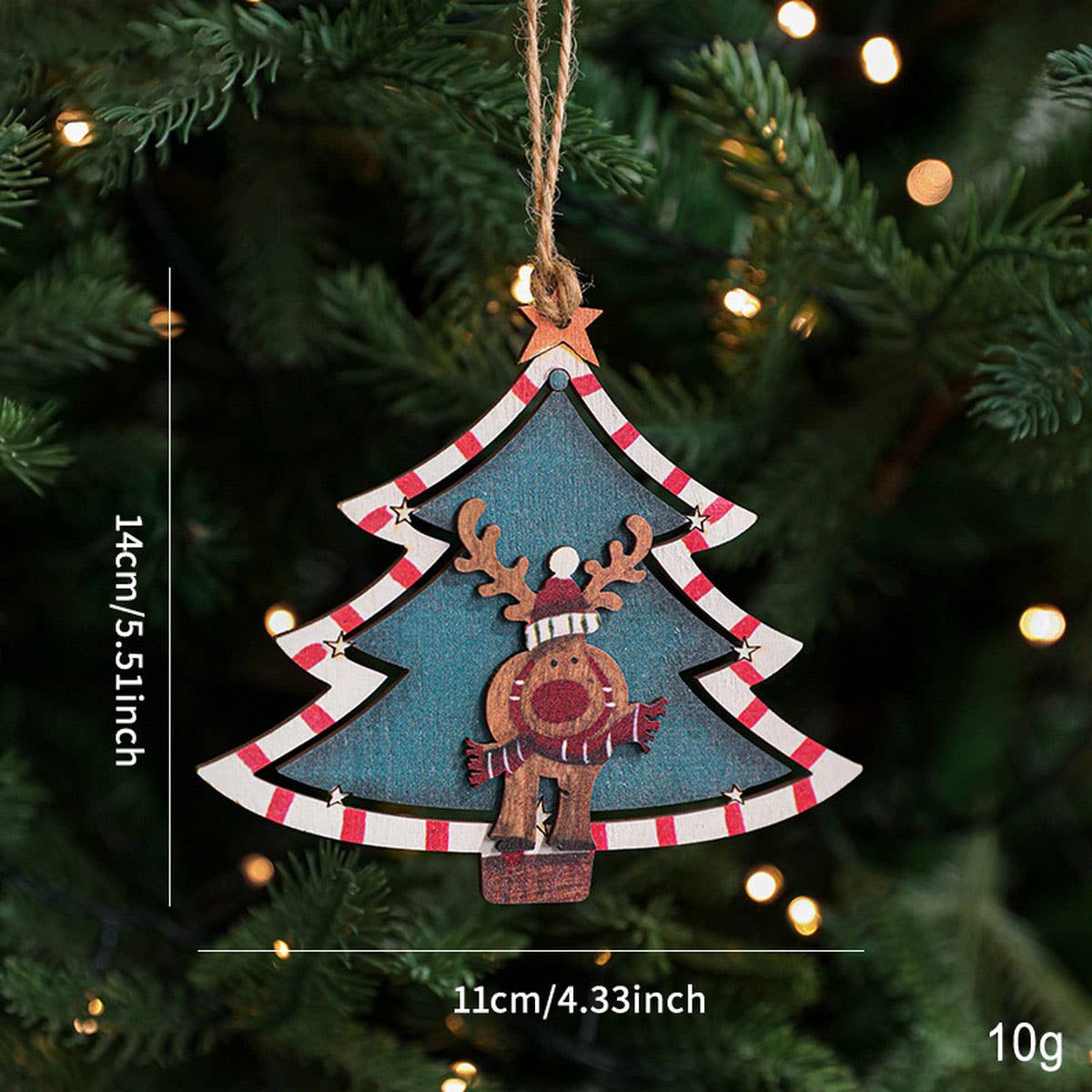 Rustic Wood Christmas Tree Santa Snowman Decor