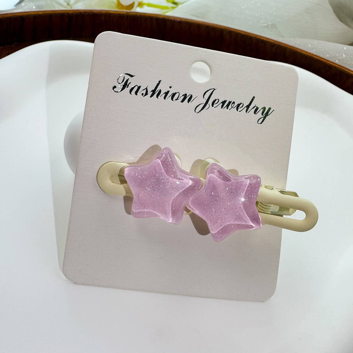 Cute transparent five-pointed star hair clips