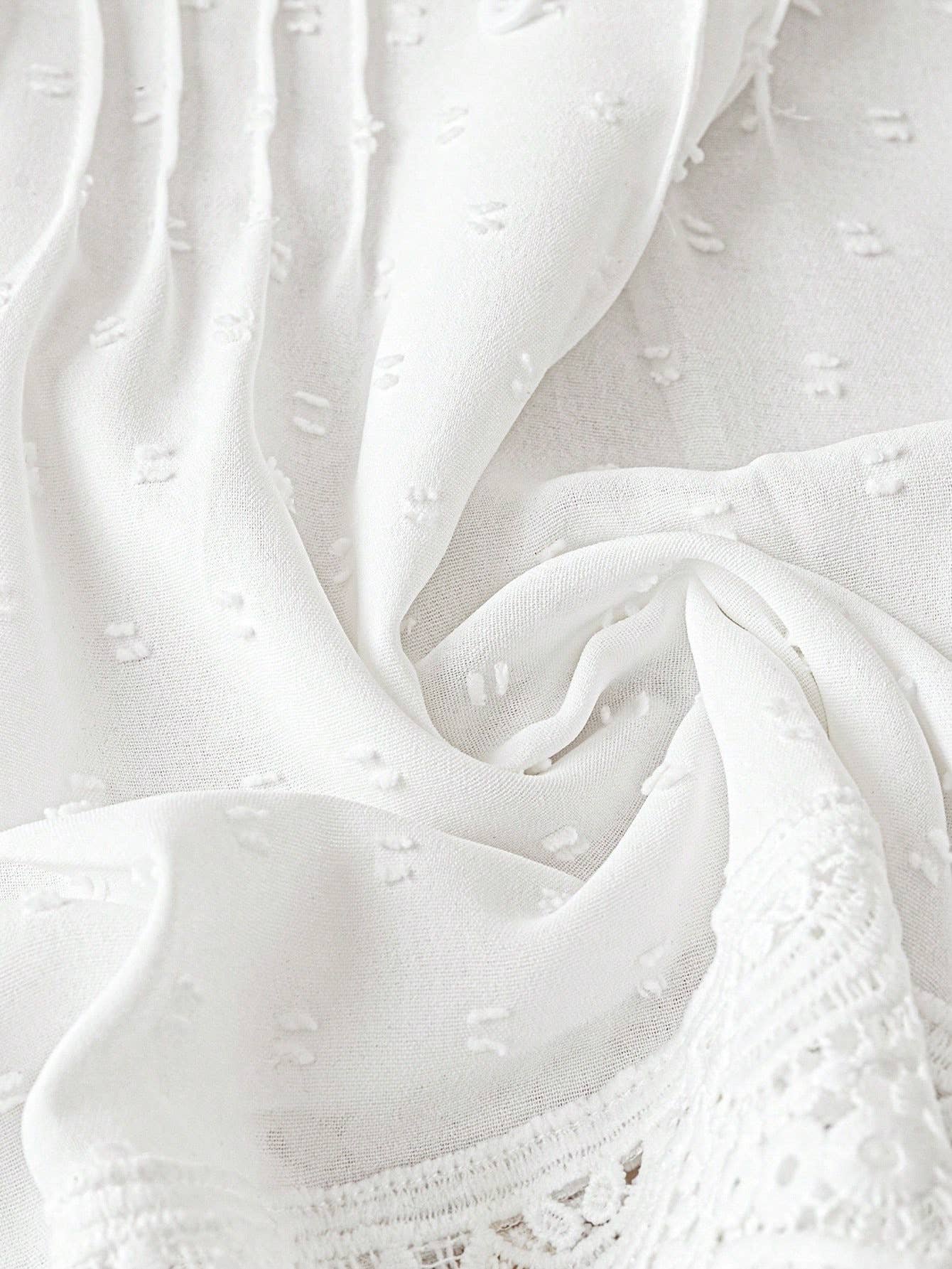 Hollowed-out embroidered lace French-style shirt