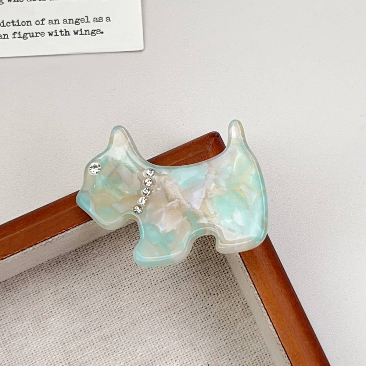 French vintage diamond-encrusted puppy hair clip