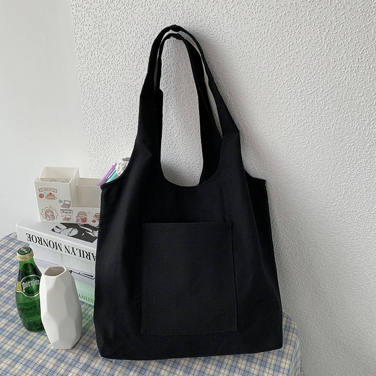 SOLID COLOR LITERARY BLANK HAND-PAINTED CANVASBAG_CWAB2131