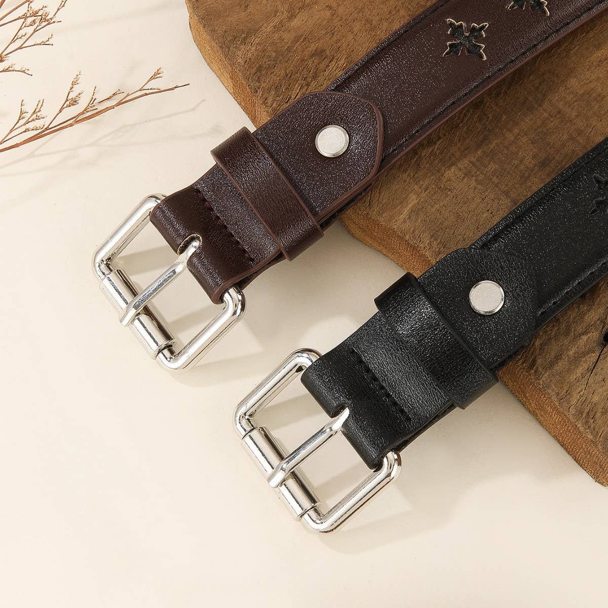 Semi Hollow Edge Belt Business Casual for Jeans_CWABE1245
