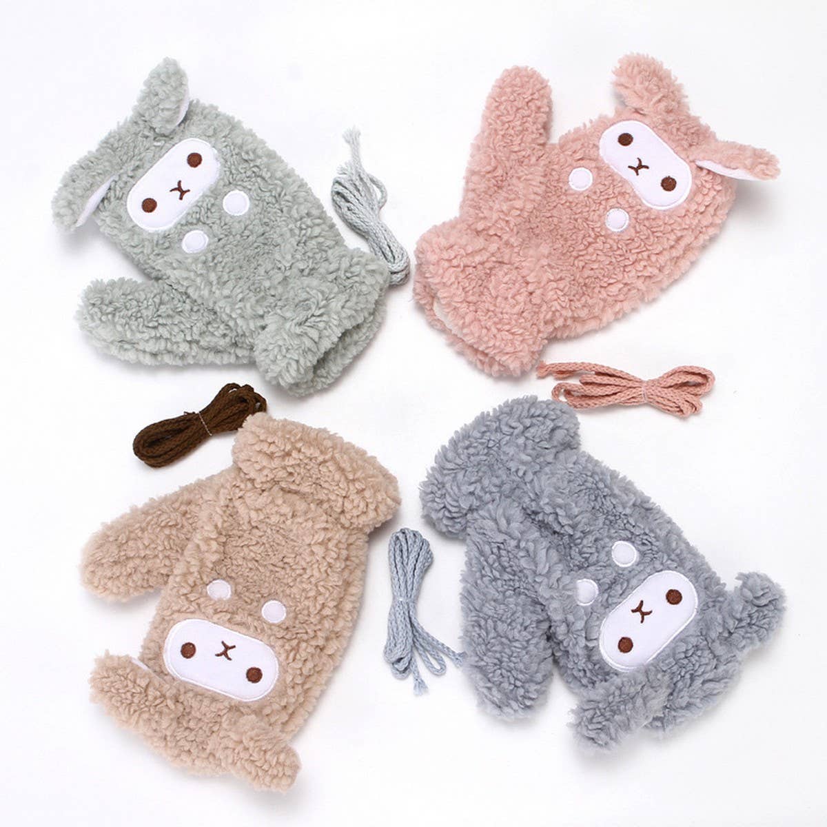 WINTER WARM PLUS VELVET THICK CUTE HALTER GLOVES_CWAG0266