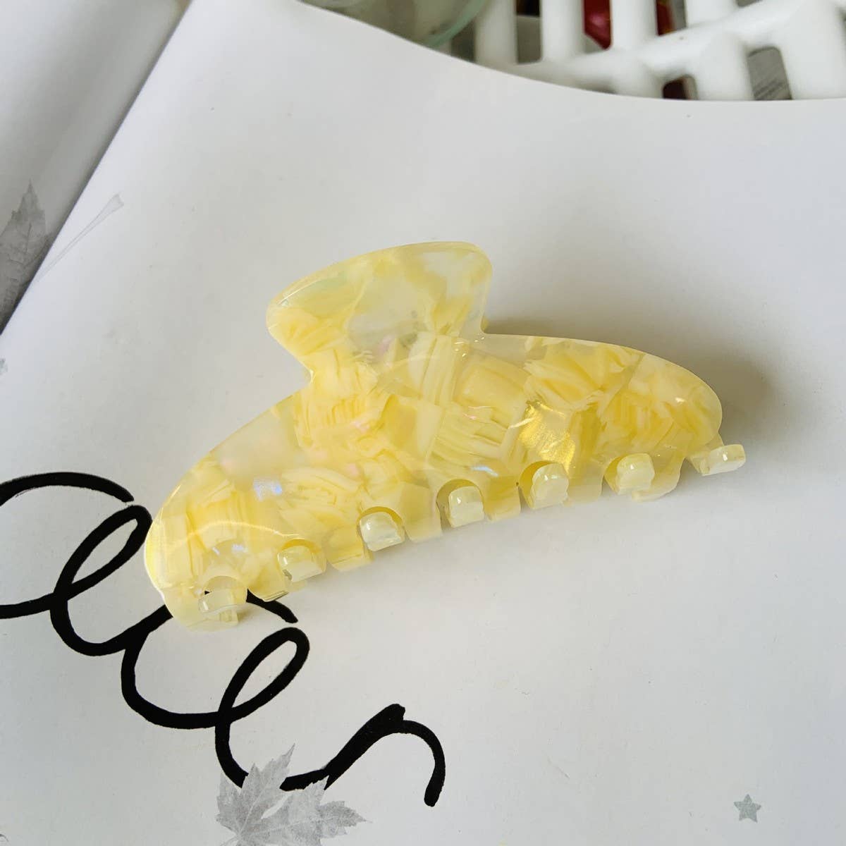 Colorful Floral Acetate Hair Claw, Large Chic Clip