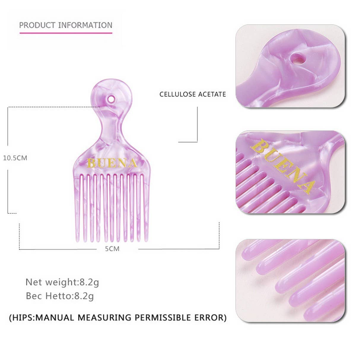 ACETATE INSERT COMB WIDE LONG TOOTH CURLING COMB_CWAHA4234