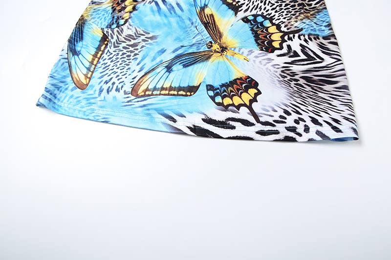 Trendy Sexy Printed Tie Bikini Three-Piece Set