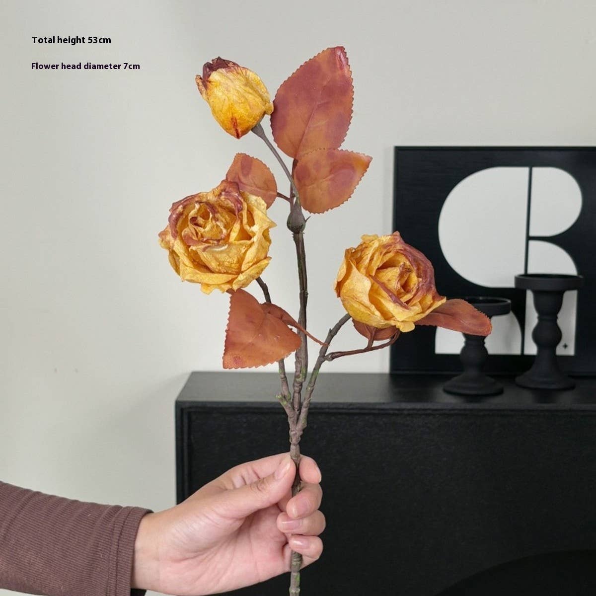 Vintage Autumn Oil Painting Burnt Rose