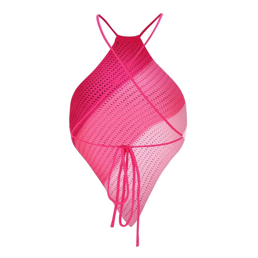 SEXY STRAPPY HALTER TOP WITH STRAPLESS TOP