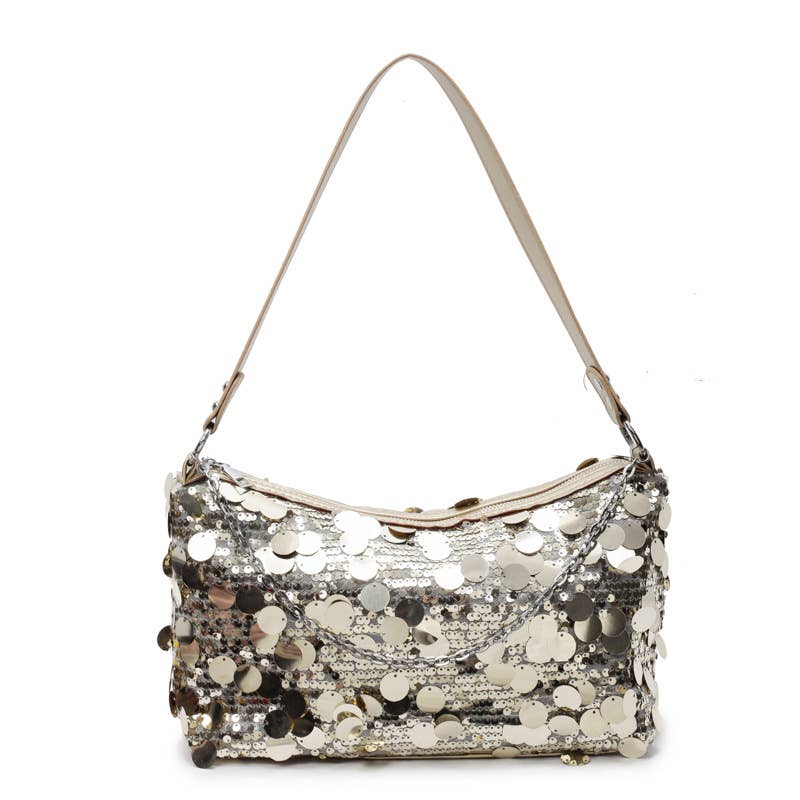 Fashionable sequined niche single-shoulder bag