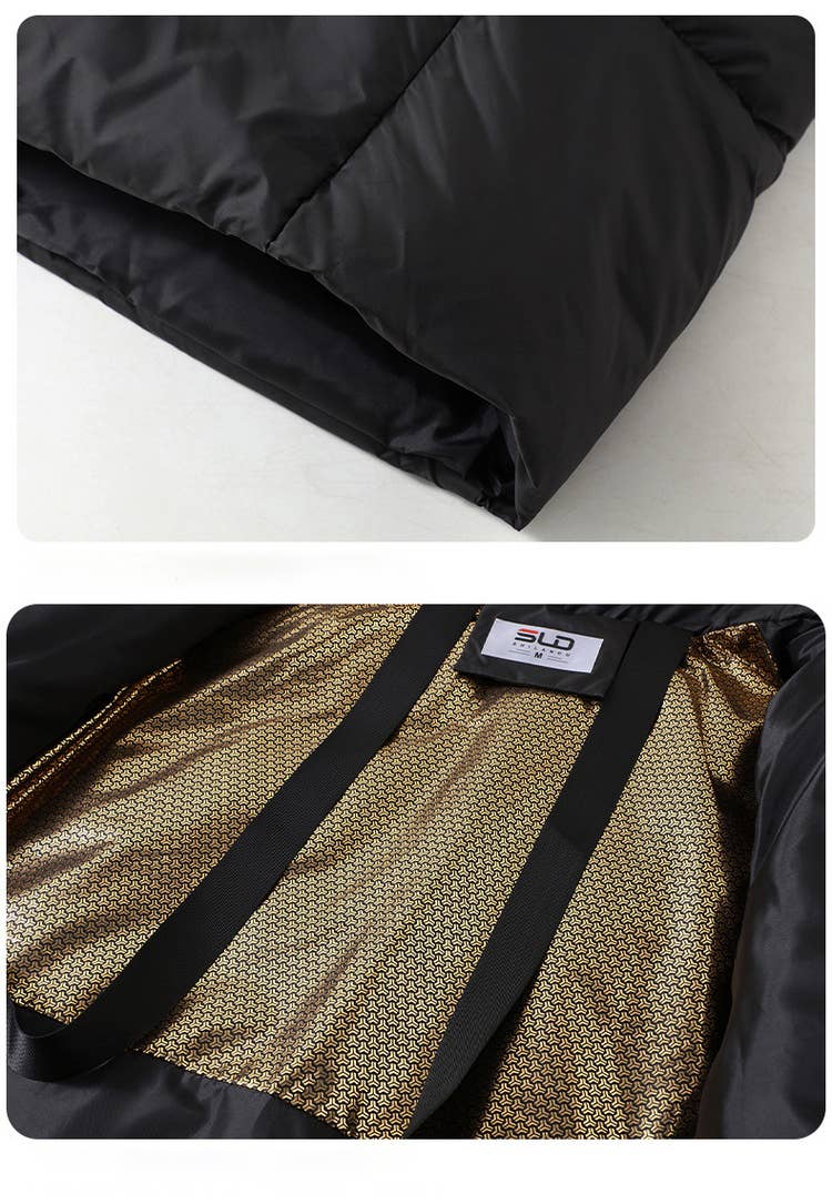 Knee-length,thick and loose cotton-padded jacket