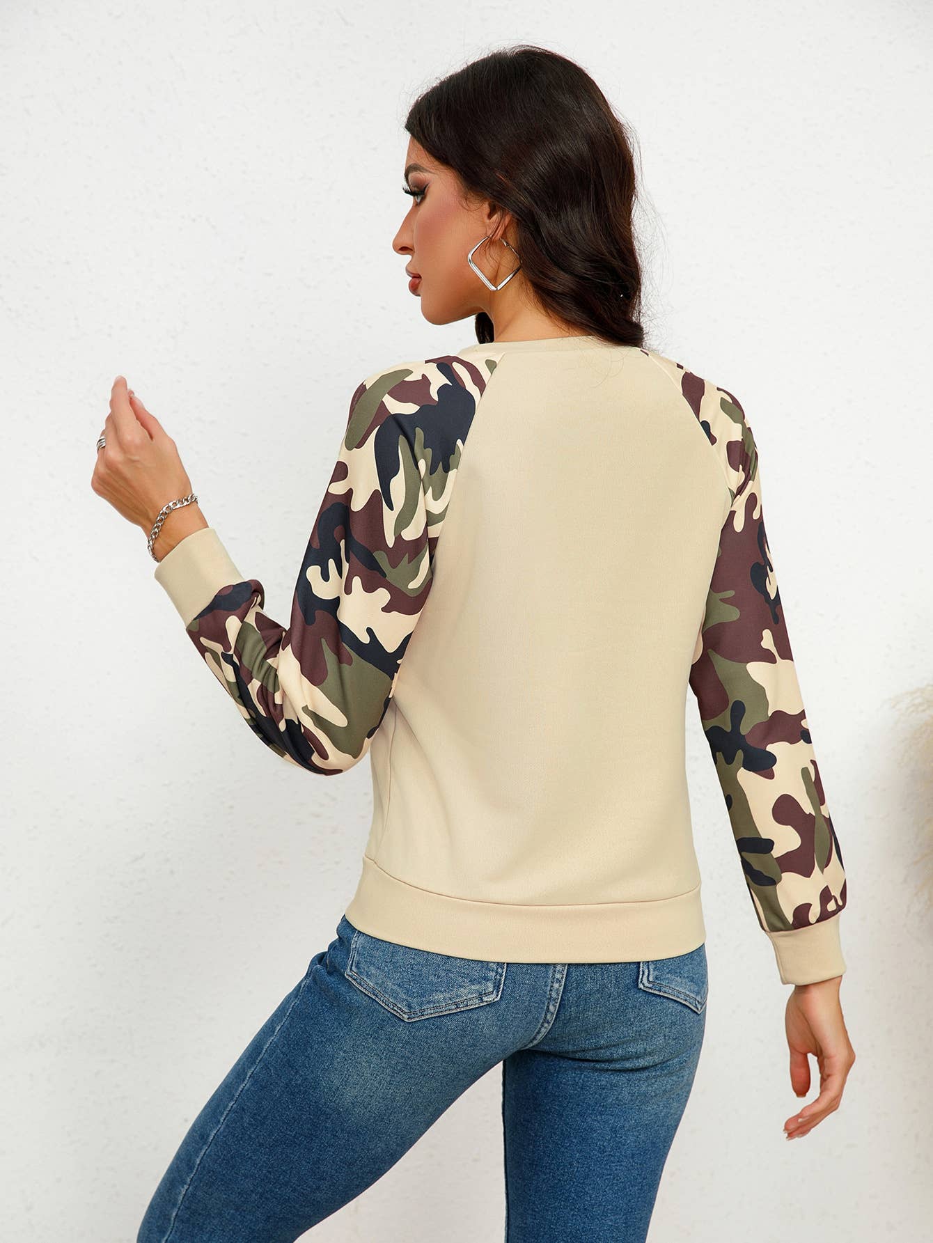 WOMEN'S CASUAL CAMOUFLAGE HOODIE PULLOVER