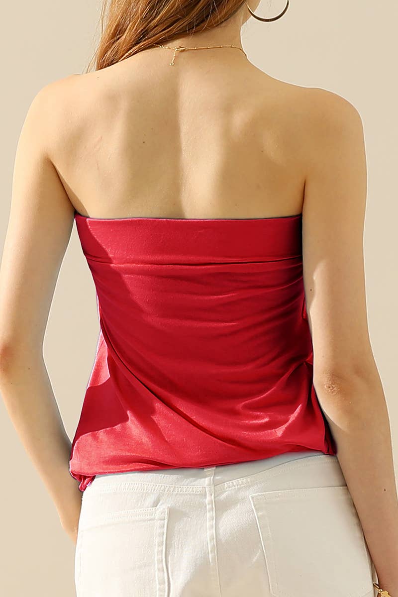 AWTTSL130_Basic Sleeveless Pleated Tube Top