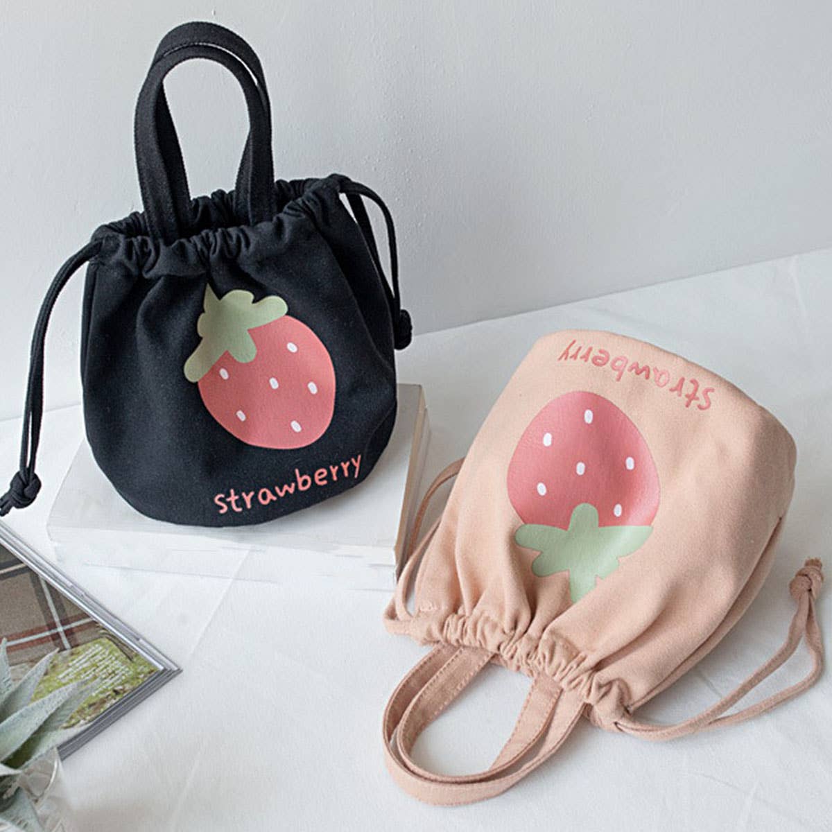 Canvas Lunch Bucket Tote Bag for Students_CWAB5670