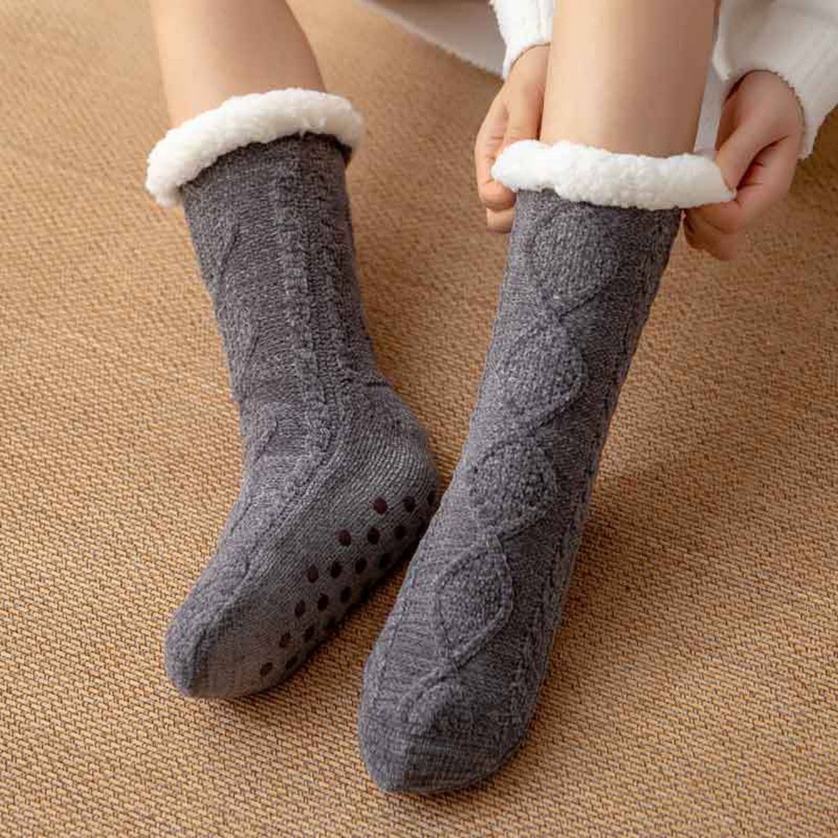 THERMAL LEG WARMERS PLUSH INDOOR SLIPPERS