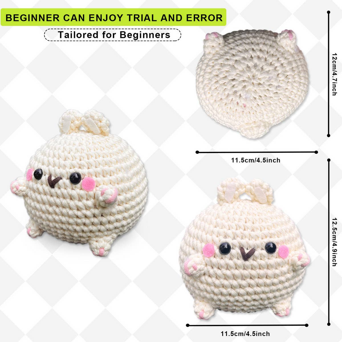 HANDMADE BUNNY DOLL CROCHET MATERIAL PACKAGE