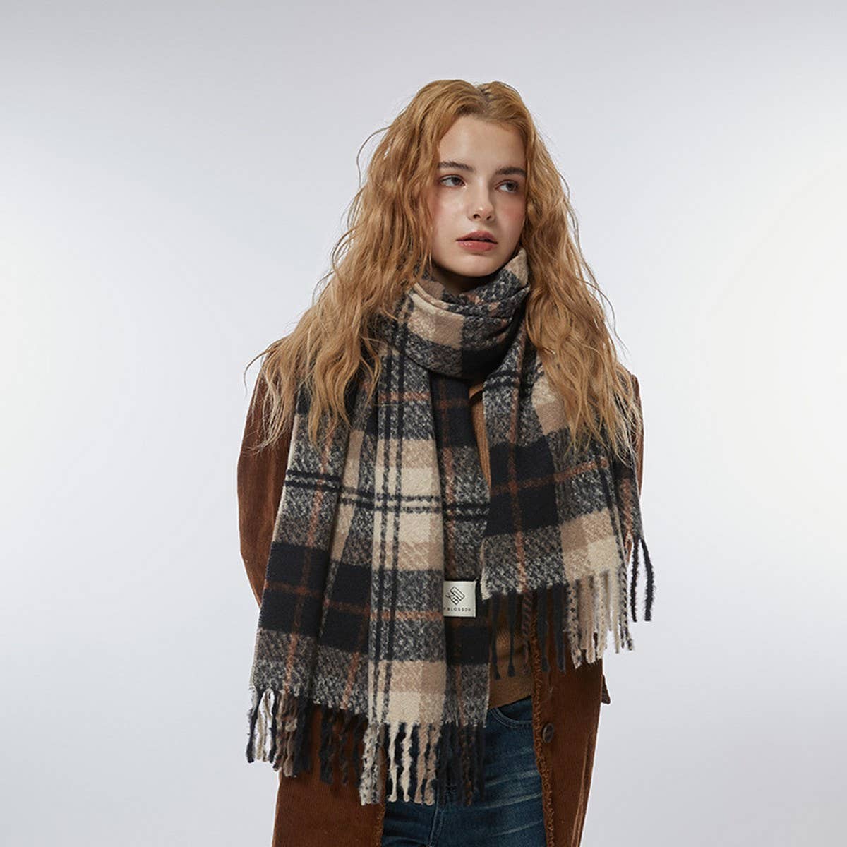 Vintage Plaid Scarf ? Soft Winter Wrap