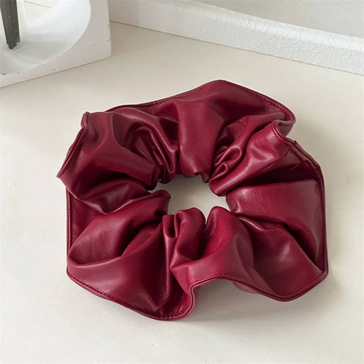 RETRO RED LEATHER HAIR BAND HAIR ACCESSORIES_CWAHA4169