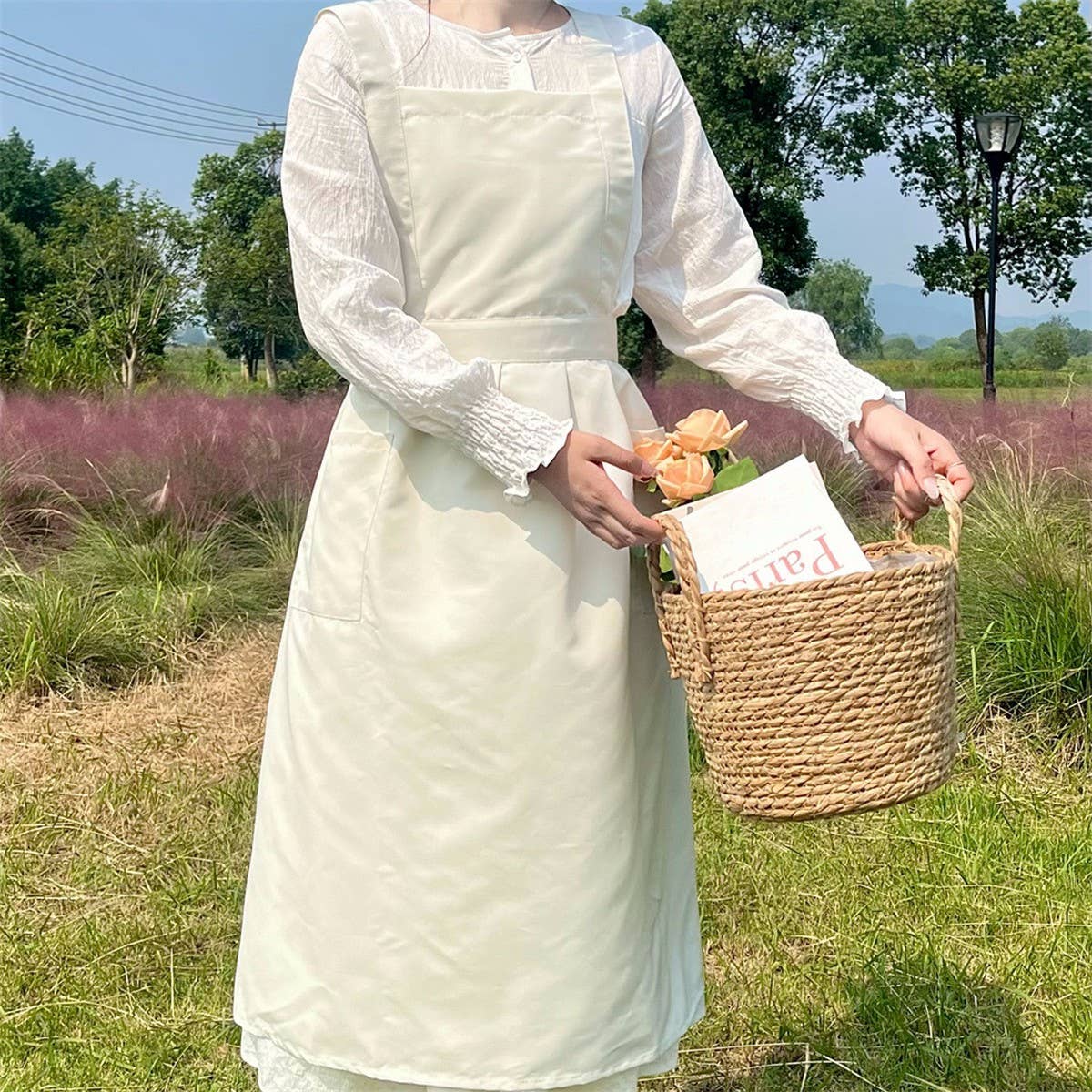 WATERPROOF AND OIL-PROOF SOLID COLOR COTTON APRON