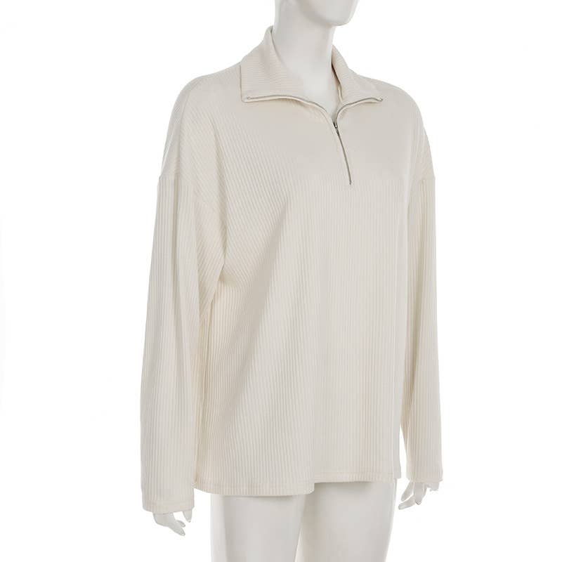 LAPEL PIT STRIP SWEATSHIRT PANTS TWO-PIECE SET